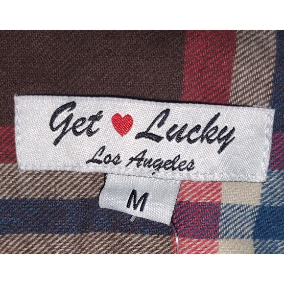 Get Lucky Los Angeles Lightweight Flannel Women's Medium Plaid NEW w/ TAGS - Picture 3 of 5